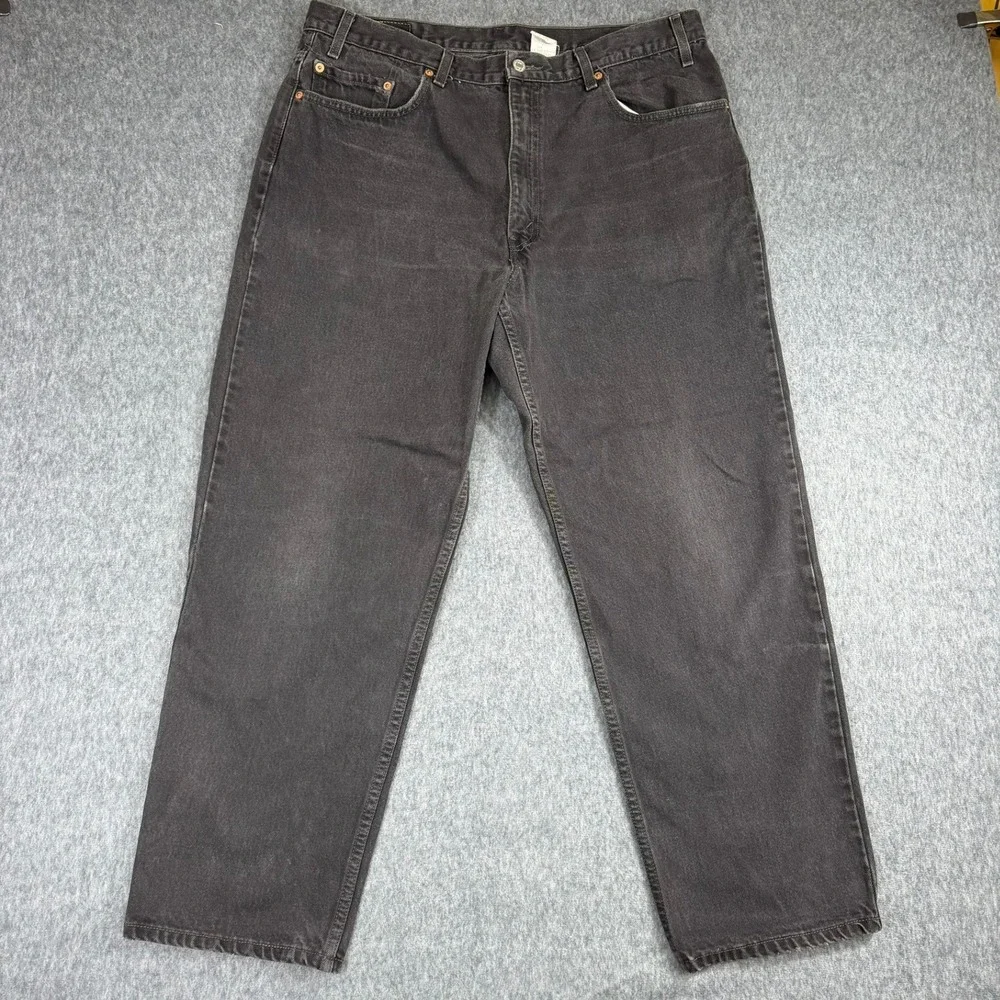 Levis 550 Jeans Mens 38x30 Black Relaxed Fit Tapered Leg Denim Vintage 1999